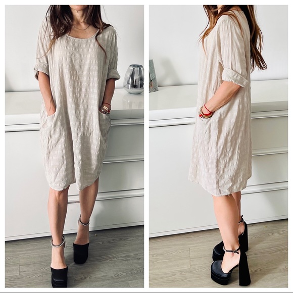 Made in Italy Black Chic Front pocket Boho dress - Picture 7 of 7